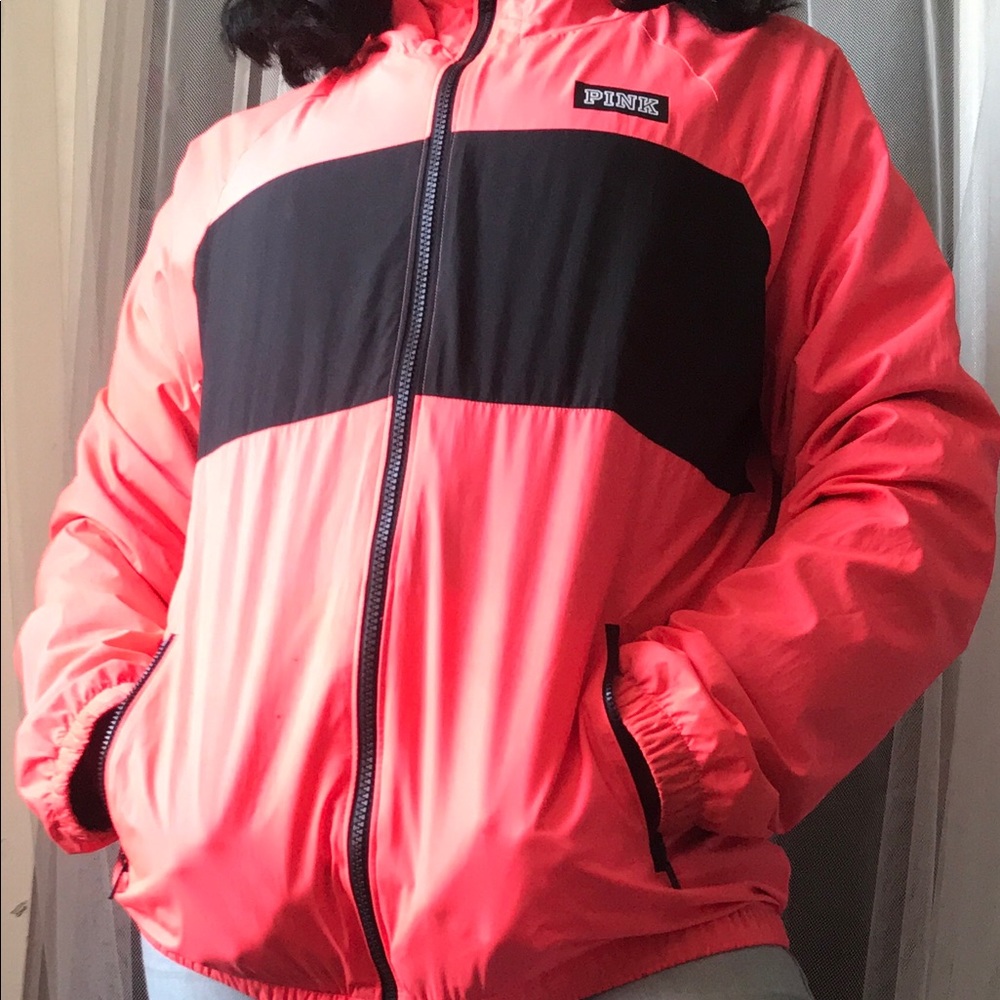 PINK color block wind breaker